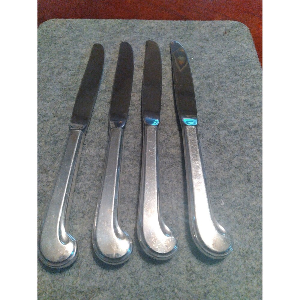Vintage Silverplate Knives Set of‎ 4 Dinner Tableware Flatware Serving